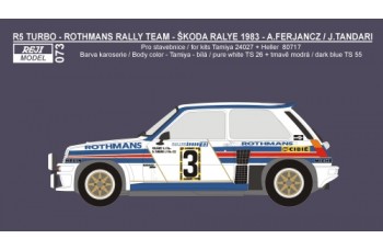 Decal – Renault 5 Turbo „Rothmans“ - Škoda Rallye 1983 - Ferjáncz / Tandari